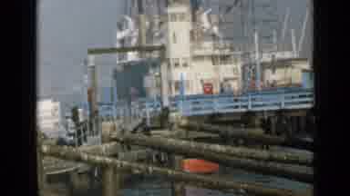 San Diego California USA (1949): Big Empty Shipping Boat Sitting In Water At Port