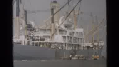 San Diego California USA (1949): Large Industrial Boat With Cranes On Top Of It