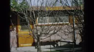 San Diego California USA (1949): House Tree Blue Sky Moving Camera Orange Door