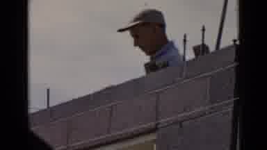 San Diego California USA (1949): One Farmer Man Is Build The Wall In Cement