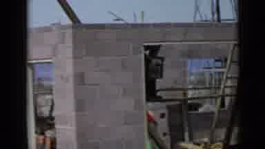 San Diego California USA (1949): Worker On A Ladder Pouring Cement At A