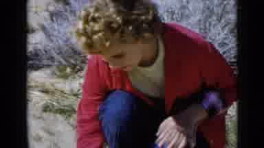 San Diego California USA (1949): A Woman Is Seen At The Beach Picking At Some
