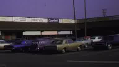 Washington DC USA (1969): Parking Lot Of A Small Shopping Center With Signs Of The