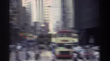 Hong Kong-1982: Shaky Video Showing Motor Traffic And Pedestrians Crossing A