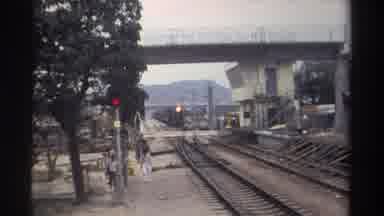 Taiwan (1982): Railway Station With Train Arriving And Some People Walking On The