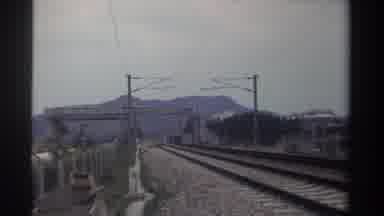 Taiwan (1982): Empty Train Tracks With Mountains In Background And Wires Running