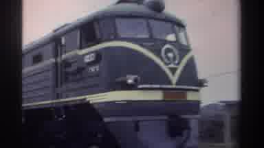 Taiwan (1982): Train Going By In The Daytime And Approaching An Overpass