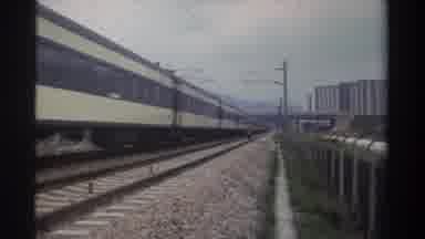 Taiwan (1982): Long Train Locomotive Diesel Engine Railroad Man Walking In Another