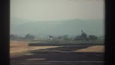 Taiwan (1982): Passing Farmland And Misty Mountain Silhouettes On Cloudy Day