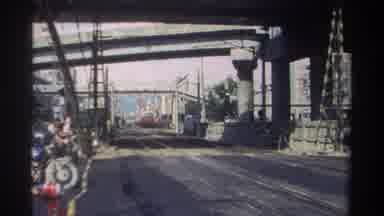 Taiwan (1982): Train Coming Through Industrial Area Under Bridge