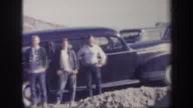 Arizona USA (1957): Three Young Men In The Desert With A Few Antique Cars