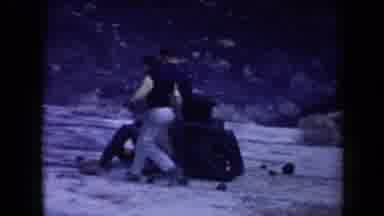 Arizona USA (1958): Three Men Burning Tires In Desert