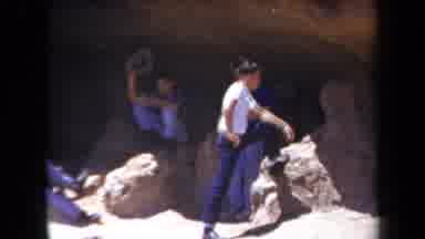 Arizona USA (1958): People Sitting Under The Rock As It Is So Sunny And Enjoying
