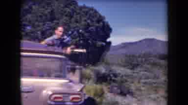 Arizona USA (1958): Riding Down The Road And Stopped By A Spot For The Mountain