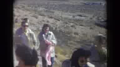 Arizona USA (1958): People Walking Up A Dirty Walking Path On A Hill
