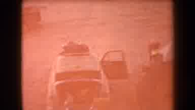 Arizona USA (1958): Bunch Of Cars In A Field With People Standing Outside Their