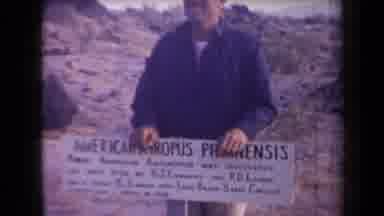 Arizona USA (1958): Man Joking Laughing And Playing In Front Of A Sign