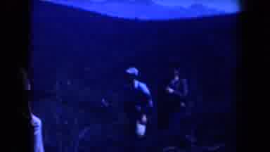 Arizona USA (1958): Several Men Outdoors Hiking Large Barren Mountain Walking Blue