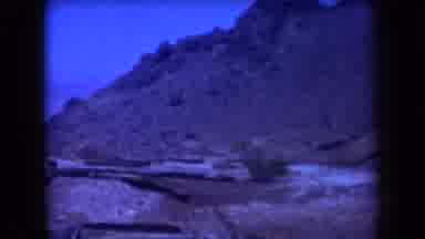 Arizona USA (1958): Old Mine Facility With Wooden Equipment In The Desert Rocks