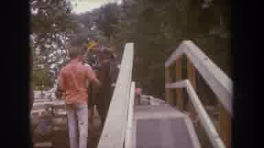 Michigan USA (1968): Little Boy Being Taught How To Ride And Dismount A Horse