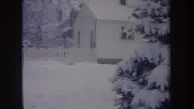 Michigan USA (1968): Snowstorm With A Person Walking In The Fluffy And Very Cold