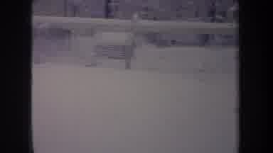 Michigan USA (1968): Small Dog Running Behind A Fence On White Snow