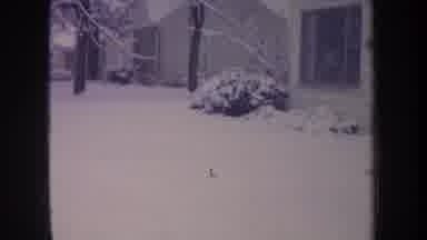 Michigan USA (1968): People Outdoors In A Suburban Neighborhood And Homes Covered