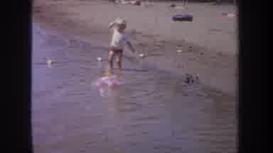 Michigan USA (1968): Baby Playing At The Beach