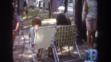 Michigan USA (1968): Family Summer Activity With Folding Chairs Children Men Women