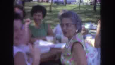 Michigan USA (1968): Women Sitting And Talking At Outdoor Picnic Gathering On A