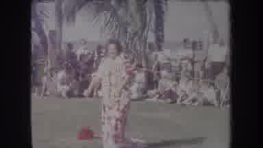 Hawaii USA (1969): Dancing Partying Celebration Flowers Trees Outside Nature