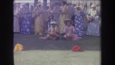 Hawaii USA (1969): Hawaiian People Play Music Singing And Two Girls Are Dancing