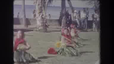 Hawaii USA (1969): Traditional Hawaii Luau Welcome Dancers With Lai And Grass