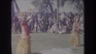 Hawaii USA (1969): Hawaii Hula Dancers At A Luau And Tourists Watching In The