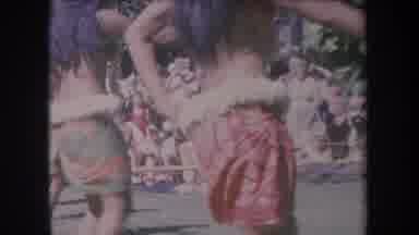 Hawaii USA (1969): Women Wearing Traditional Colorful Polynesian Dress Moving
