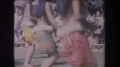 Hawaii USA (1969): Fast Hawaiian Dance With Young Girls On Grass Moving Skirts And