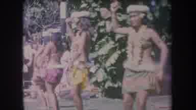 Hawaii USA (1969): Group Of Five Female Hawaiian Dancers Dancing In Front Of