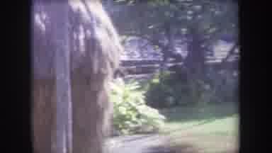 Hawaii USA (1969): Grass Huts Wooden Caution Sign On Bright Sunny Day