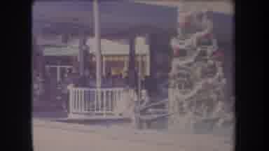 Hawaii USA (1969): People Milling About In Warm Weather Near A Decorated Christmas