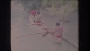 Hawaii USA (1969): 2 Guys With Black Hair Rowing A Small Boat Down A Canal