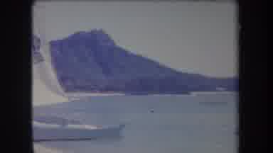 Hawaii USA (1969): Hawaiian Beach Scene With Diamond Head In Background And Boat