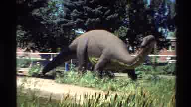 Western USA (1980): Dinosaur Model On Exhibit Sign Reads Triceratops But Model Is