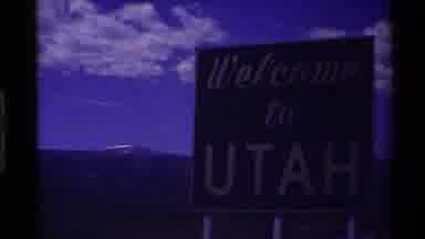 Western USA (1980): Sign With Welcome To Utah With Flat Grassland And The Mountain