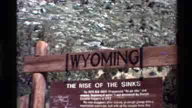 WESTERN USA-1980: Wyoming Sign At The Rise Of The Sinks