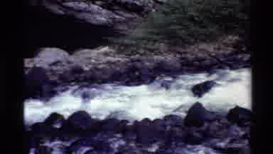 Western USA (1980): Racing Rapid Mountain River Waters On A Bright Sunny Day