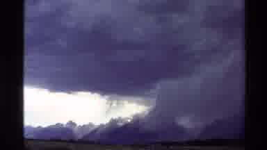 Western USA (1980): Storm Cloud Frontal Boundary Gray Sky Film Clip Raining Down