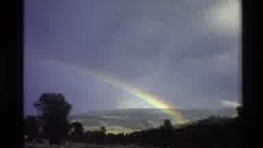 Western USA (1980): Clear Water Lake With A Beautiful Rainbow On A Sunny Day After