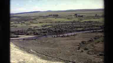 Western USA (1980): A Brass And Brown Sign With The Name Of A Landmark And Pasture