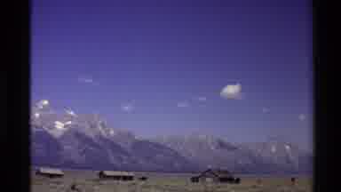 Western USA (1980): Farm Buildings Mountains Blue Sky On Clear Sunny Day