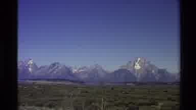 Western USA (1980): Slow Camera Pan Over Beautiful Mountainous Terrain With Clear
